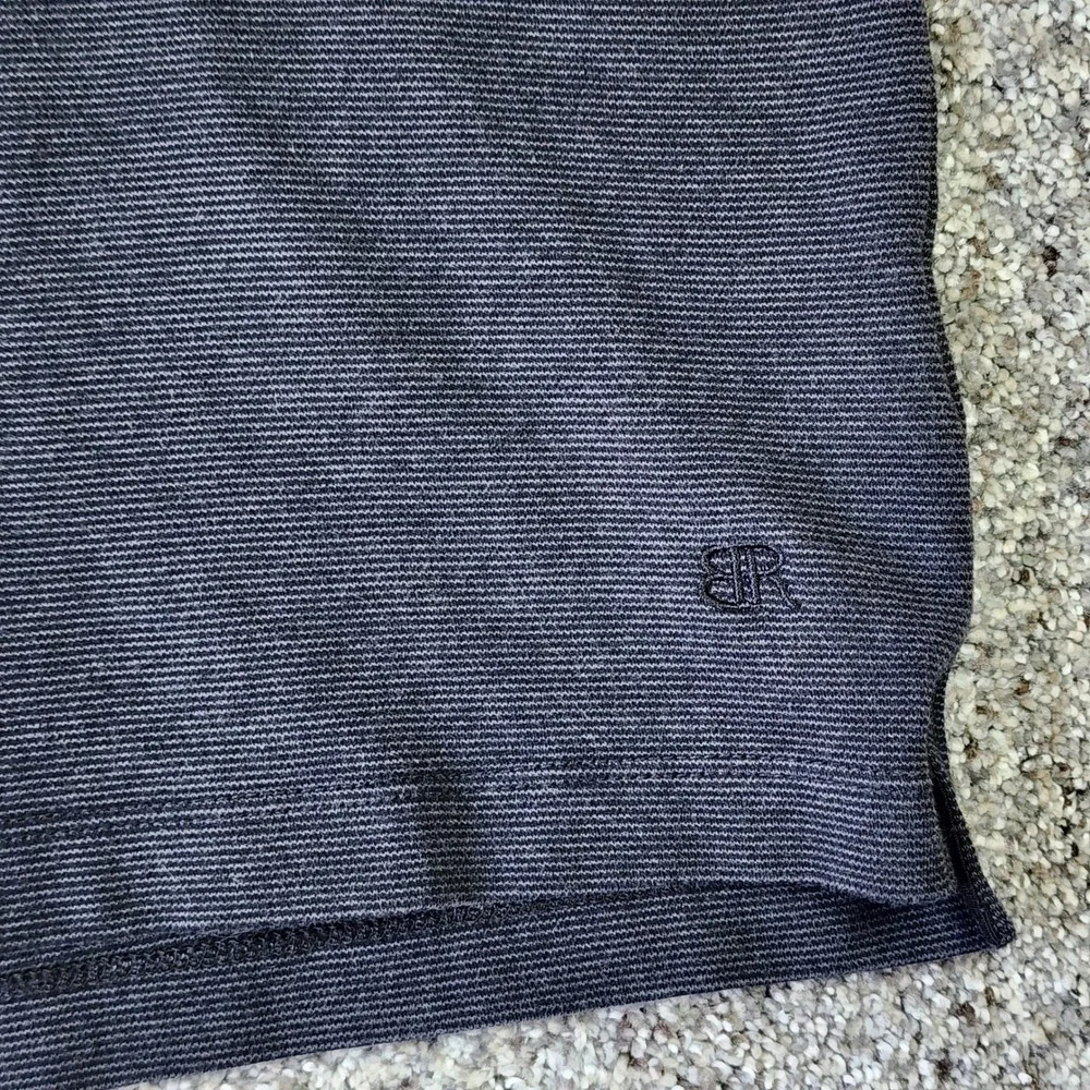 Banana Republic Polo Shirt Mens‎ XL Grey Micro Stripe Cotton Short Sleeve EUC